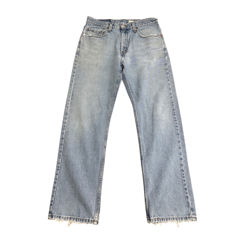Levis 505 Regular Fit Straight Leg Jeans Light Wash Blue Denim 33x30 Vintage